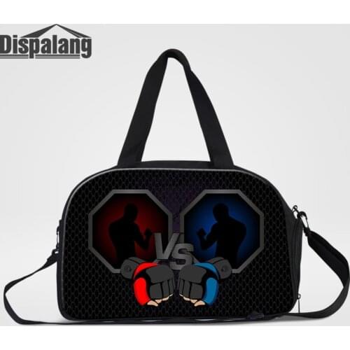 Dispalang Men Canvas Travel Bag Boxeo Boxing Gloves Weekend Bag For Boys Traveling Duffle Bags Shoes Pocket For Student Handbags