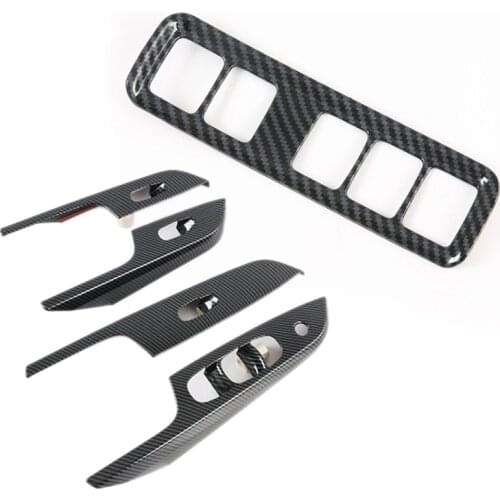 For Nissan Navara NP300 2016-2021 Car Headlight Switch Button Cover & Window Glass Lift Switch Button Panel Cover