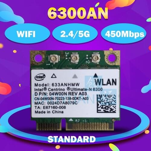 Dual Band 633AN 6300AN 633ANHMW Half Mini PCIe Wlan Wireless Wifi Card 450M