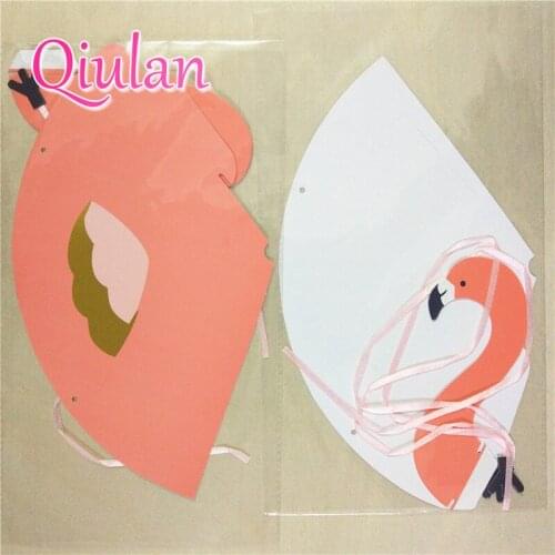 2pcs Flamingo Theme Mini Paper Caps Birthday Party for kids Baby Shower Party Hats Boy Girl First Travel photo decoration 7D