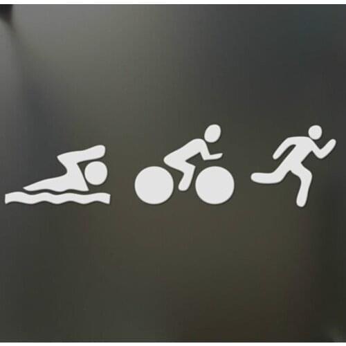 Triathlon Stickers Swim Bike Run man window Window or Bumper window Sticker Decal DecorStickers For Laptop Motorcycle sticker