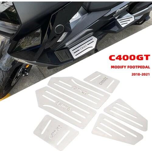 NEW Motorcycle Stainless Steel Foot Pegs Pedal Kits Footrest Footboard Step FOR BMW C400GT 2018-2021