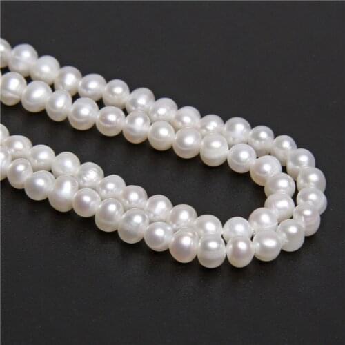4-5mm Wholesale AA 100% Natural Freshwater Potato Pearl Near Round Pearl bead For DIY Jewelry Making Necklace Bracelet Craft 14"