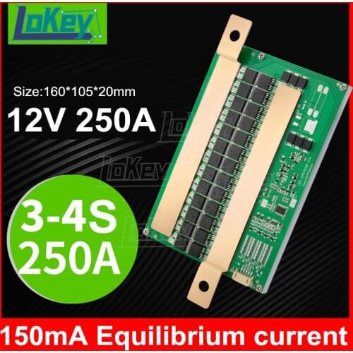 12V 250A BMS 3S li ion 4S lifepo4 lithium battery balance protection board BMS for 12V RV camper car energy storage battery