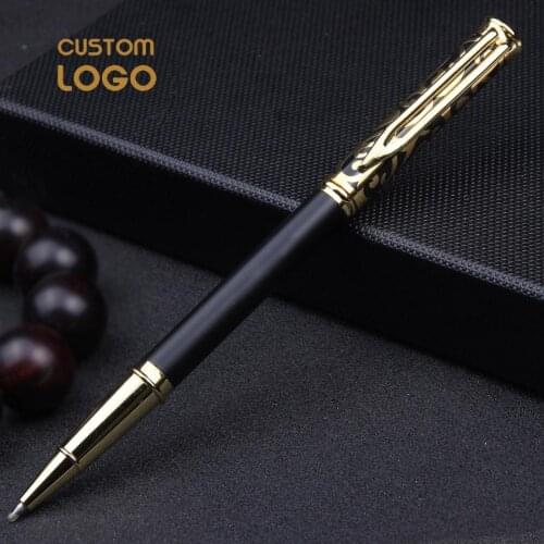 Custom Gift Logo Pen Metal Ballpoint Pen 0.5mm Black Ink Business Logo Personalized Pens Engrave Name School Office Stationery