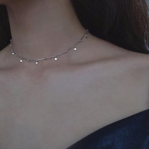 S925 Sterling Silver Tassel Neck Chain Simplicity Student Temperament Jewelry Accessories Wholesale