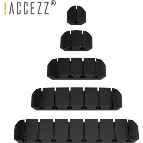!ACCEZZ Cable Winder Organizer Wire Storage Silicone Charger Cable Self Adhesive Clip Holder for Headphone Earphone PC AUX Cord