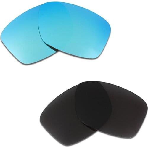 HKUCO For Jupiter-Squared Sunglasses Replacement Polarized Lenses 2 Pairs - Blue&Black