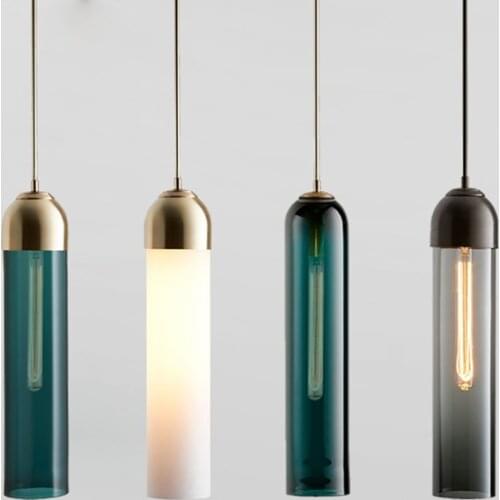 Nordic Glass Single Pendant Lamp New Design Smoke Glass Hanging Lamp Pendant Lights Coffee Shop Lighting Hotel Lighting E27