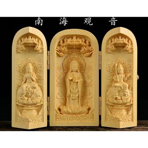 Sacred holy Talisman efficacious Protection Bless family health safety GUAN YIN Goddess of the Sea MAZU Wood carving ART statue