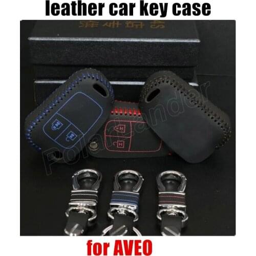 Only Red high quality car styling Hand sewing car key case cover Genuine quality leather fit for CHEVROLET SAIL 3 AVEO