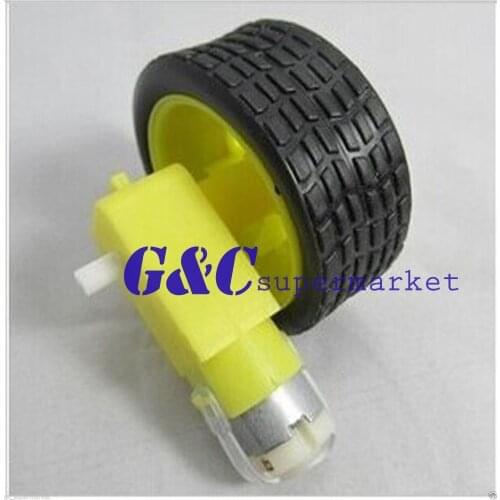 Smart Car Robot Plastic Tire Wheel with DC 3-6v Gear Motor