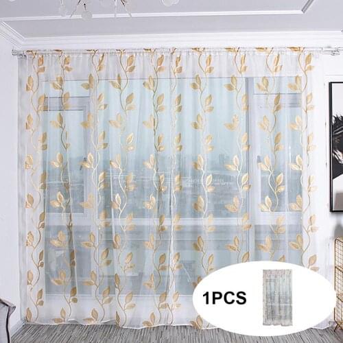 Curtains Tulle Living Room Window Kitchen Bedroom Leaves Trees Sheer Treatment Voile Drape Valance Fabric para la sala rideaux 2