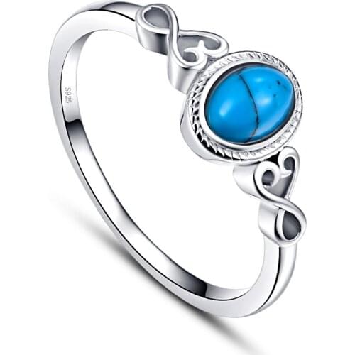 Women 925 Sterling Silver Ring Green Stone Wedding Rings Bohemia Anillos Mujer Jewelry