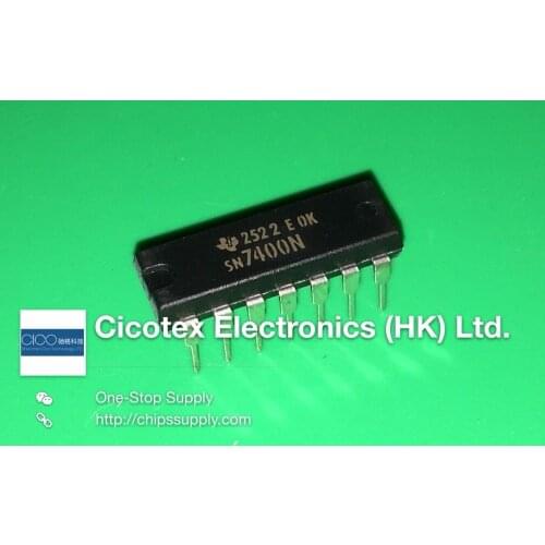 10pcs/lot SN7400N DIP14 IC GATE NAND 4CH 2-INP 14-DIP 7400N