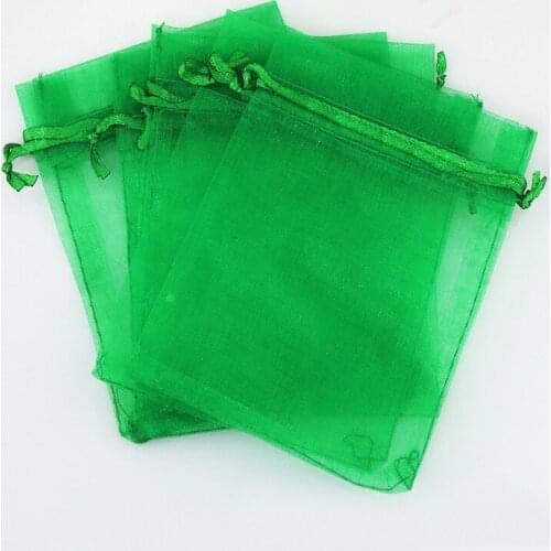 1000pcs 20*30cm Grass Green Organza Gift Bag Jewelry Packaging Display Bags Drawstring Pouch For Bracelets/necklace/wed Yarn Bag