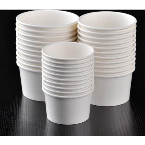 1000x 3oz 5oz 8oz Round Pape Ice Cream Cups Disposable Bowls Take-out Carry-out Take-away White