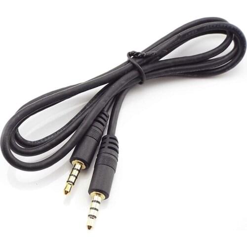 3.5mm Male to male 4 pole Extension Cable with Microphone Stereo Audio Adapter Compatible for Smartphones Tablet