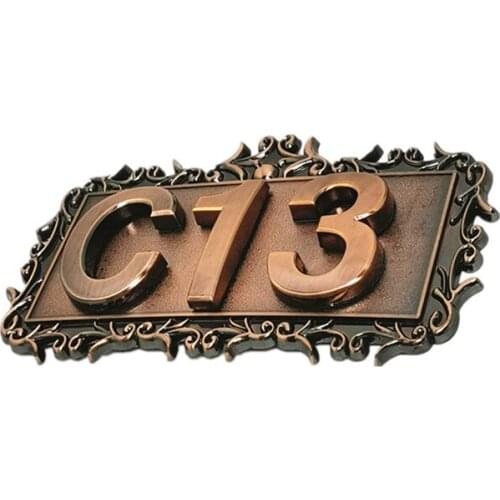 3 Digits ABS Plastic Letters House Number Bronze Door Plate 3D Gate Address Number Tag Numeral Door Plaque House Sign Plating