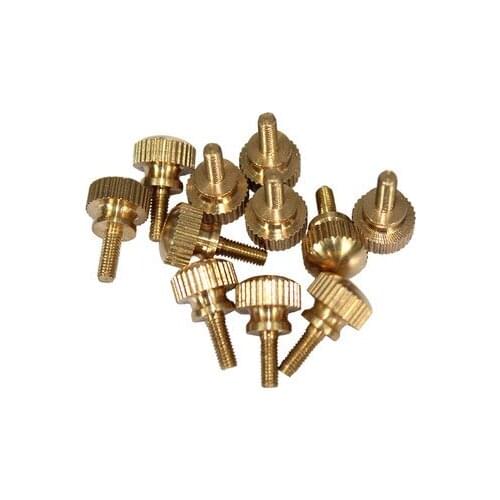 5pcs M4 brass tall head grip hand screws hands bolts knurled round knob handle screw adjust brassiness bolt 6mm-16mm long