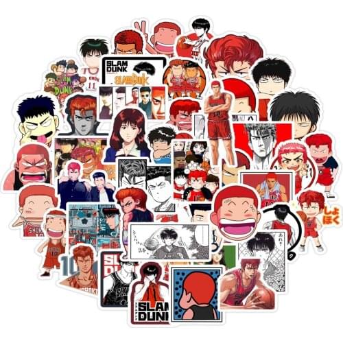 50PCS Slam Dunk Classic Japanese Comic Stickers Waterproof PVC Decal for Laptop Helmet Bicycle Luggage Phone Case