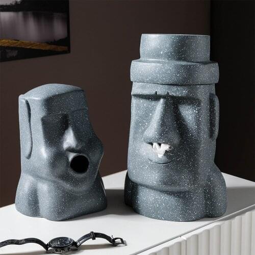 Nordic Abstract Character Figurine Tissue Paper Boxes Toilet Paper Roll Holder Table Napkin Case Home Office Storage Easter Gift