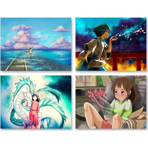Spirited Away Full Round Drill DIY Diamond 5D Embroidery Cross Stitch Picture Mosaic Wall Art Handmade Gift Painting Home Decor