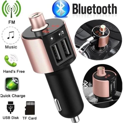 Car Bluetooh FM Transmitter Vehicle Music Player Wireless Radio Hand-free Calling Vehicle USB Charger Adapter Car Fm Transmitter