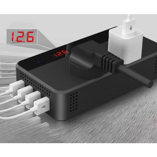 200W 4 USB Ports Car Power Inverter 12V/12-24V to AC 220V Voltage Converter