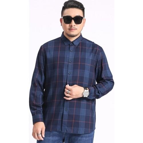 Plus Size 4xl 5xl 6xl 7xl 8xl New Fashion Men Long Sleeves Autumn Shirts Plaid Large 2020 Casual Top Blouse Shirts Camiseta