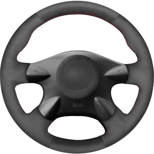 Black Suede Car Steering Wheel Cover for Nissan Almera N16 Pathfinder Primera XTrail 2001-2006 Renault Samsung SM3