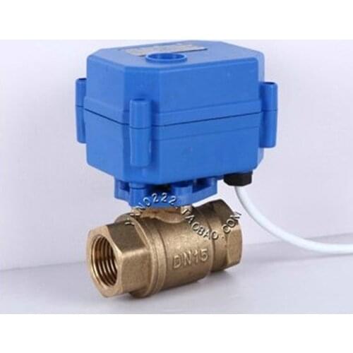 DN15 DN20 DN25 Brass Two Way Electric Ball Valve CR01 CR02 CR03 CR04 CR05 DC5V 12V 24V AC220V motorized valve for water
