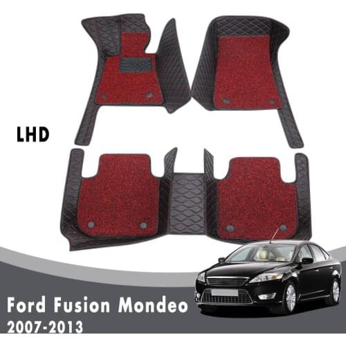Double Layer Wire Loop Car Floor Mats For Ford Fusion Mondeo 2013 2012 2011 2010 2009 2008 2007 Auto Interior Leather Carpets