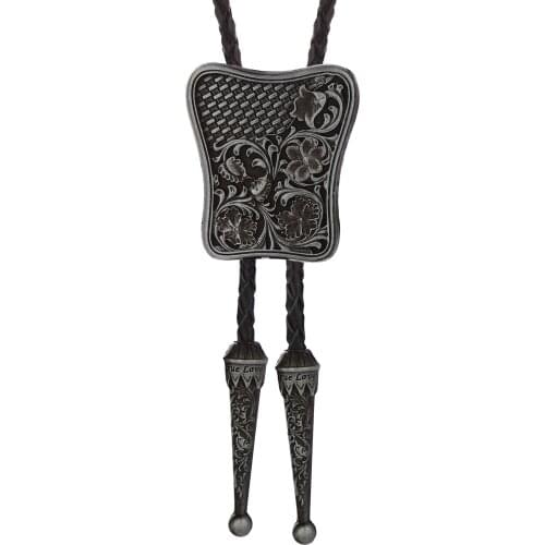 Western denim Bolo Tie fan-shaped retro pattern fashion mens casual bow tie