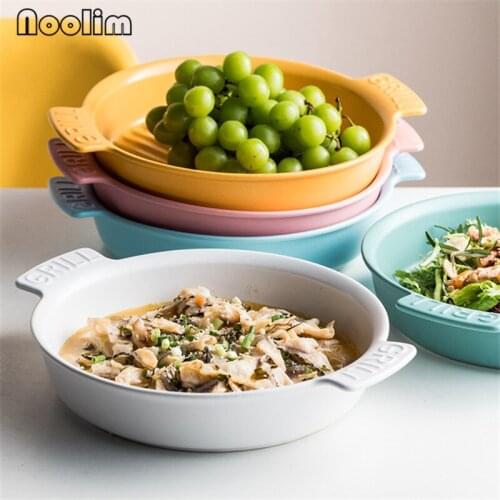 European Ceramic Minimalist Matte Soup Fish Plate Porcelain Binaural Dessert Salad Dinner Plate Large Fruit Dish Tableware
