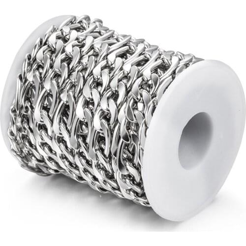 Stainless Steel NK 3:1 Chain Cuba Bracelet Findings For DIY Jewelry Making Necklace Waist Clothing Accessories Supplies 1M 11mm