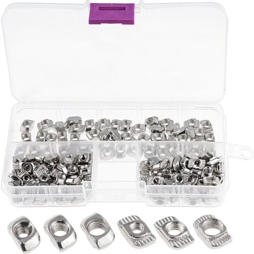 150Pcs T-nut M3 M4 M5 For 20 Series Aluminum Profile Fittings T-nut Set Boat-Type Nut Set Nut Fixing Connector