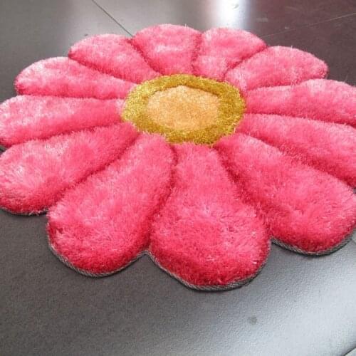 Korean silk sunflowers living room bedroom carpet,Diameter 90cm Petal-shaped rugs and carpets,Yoga mat