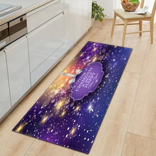 Kitchen Rugs Merry Christmas Carpet Entrance Doormat Bedroom Hallway Kids Room Floor Mat Anti-Slip Water Absorption Mat Bathroom