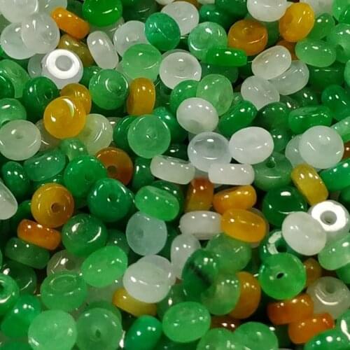 Ice jade abacus beads Bashancui A-level Fulushou three-color abacus beads small safe buckle DIY loose beads