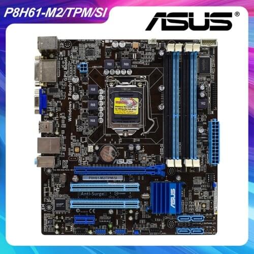 P8H61-M2/TPM/SI For ASUS Intel H61 LGA 1155 Motherboard support DDR3 ram Memory Original Desktop Used PC Motherboard 1155 USB2.0