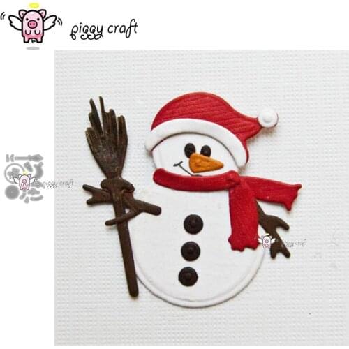 Piggy Craft metal cutting dies cut die mold Broom snowman decoration Scrapbook paper craft knife mould blade punch stencils dies