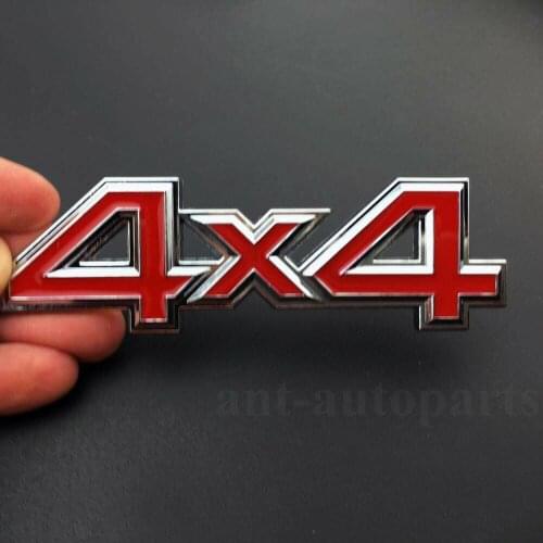 Metal Red 4WD 4x4 Car Rear Trunk Tailgate Emblem Badge Decal Sticker SUV