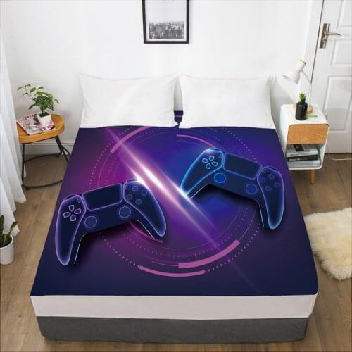 Cartoon Gamepad Childrens Elastic fitted sheet bed sheet With An Elastic Band Mattress Cover Bed cover for kids baby violet