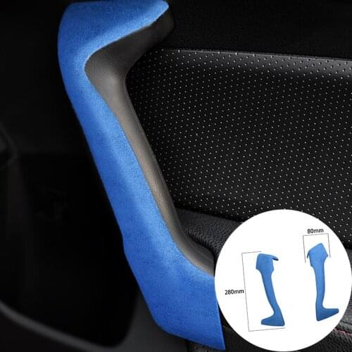 Car Door Handle Frame Armrest Cover Panel Alcantara Suede Wrap For Subaru BRZ Toyota 86 2013-2020 Molding Trim Strip Accessories