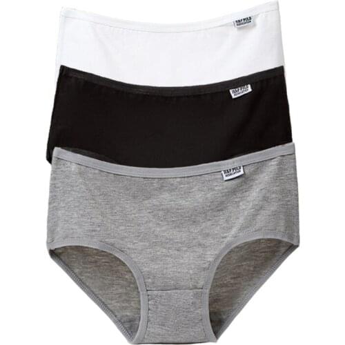 New 3Pcs/lot Womens Panties Plus Size Underwear Cotton Briefs Girls Seamless Solid Panty Women Underpants Female Sexy Lingeries