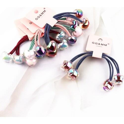2pcs/lot New Star Love Heart Hair Elastic Bands Cute Simple Hair Accessories Rubber Band Gum for Hair Scrunchy For Women Girls