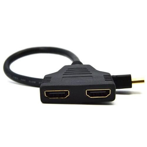 New 1080P HDMI Port Male to 2 Female 1 In 2 Out Splitter Cable Adapter Converter Free Shipping