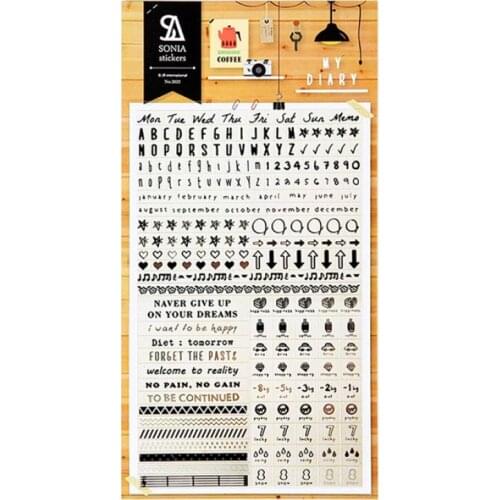 Origin Korea Sonia Scrapbooking High Quality Sticker Numbers And Letters Hobby DIY Household Supplies PVC Craft Decoration
