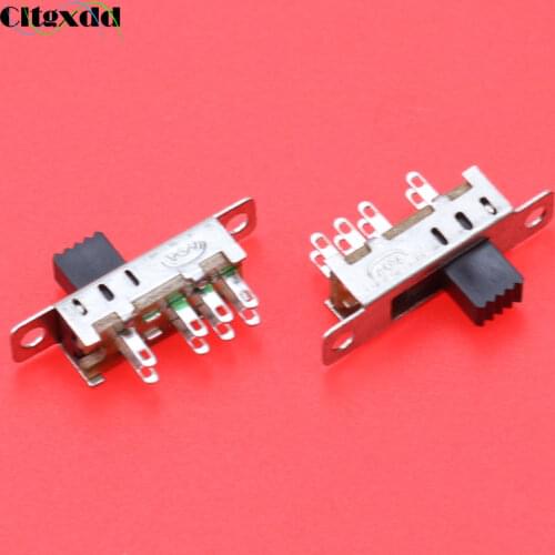 Cltgxdd 1pcs SS23E04G5 Toggle Switch Double 8 Pins 3 Files With Screw Ears 2P3T DP3T Handle High 5MM Small Slide Switch
